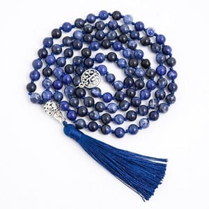 Collana Albero della Vita in Mala con Lapislazzuli e Buddha.