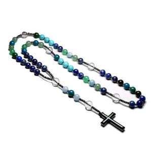 Collana di Lapislazzuli ed Ematite con Croce.