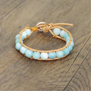Bracciale in pelle di amazzonite