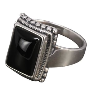 Anello Lucifero in onice e argento