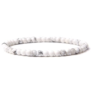 Bracciale di howlite bianca da 4 mm