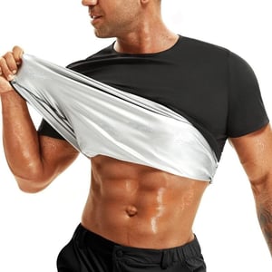 T-shirt sudata nera maschile