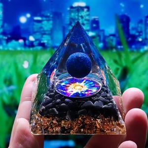 Orgonite di lapislazzuli e ossidiana 5 cm