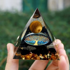 Orgonite Ossidiana e occhio di tigre 5cm