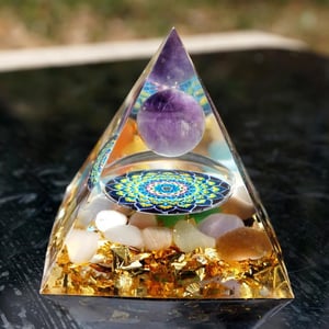 Orgonite quarzo bianco e ametista 5cm