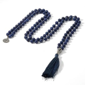 Collana Mala con albero della vita in lapislazzuli