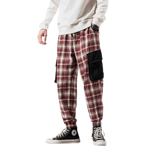 Pantaloni a quadri rossi