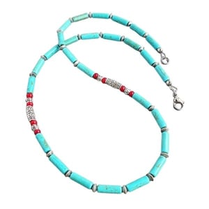 Collana da uomo in turchese e corallo rosso