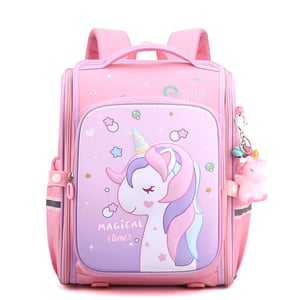 Zaino Unicorno carino e impermeabile per l'asilo - rosa