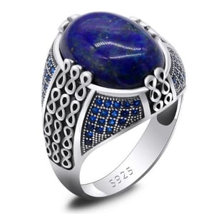 Anello orientale di lusso in lapislazzuli