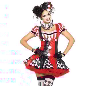 Costume da clown di Halloween per donna | Costume da clown spaventoso per donna