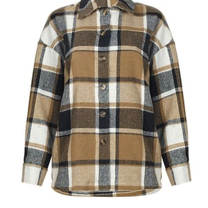 Giacca marrone da donna in stile militare