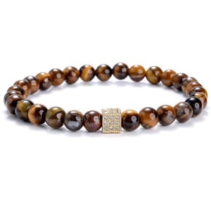 Bracciale di zirconi con occhio di tigre