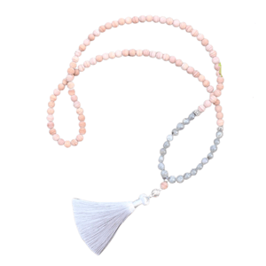 Collana di labradorite e pietre rosa