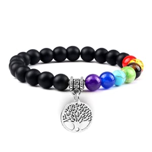 Bracciale dell'Albero della Vita 7 Chakra in onice