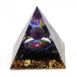 Orgonite Ametista e Ossidiana 5cm