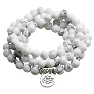 Orecchini Mala tibetani in Howlite.