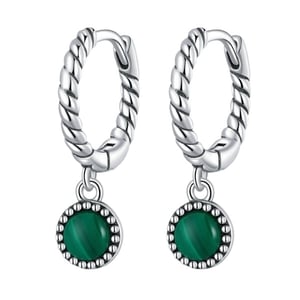 Orecchini di lusso in argento 925 con malachite