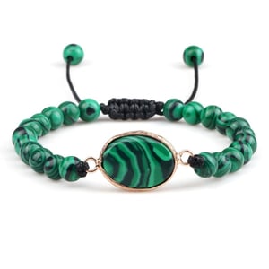 Bracciale ovale in malachite