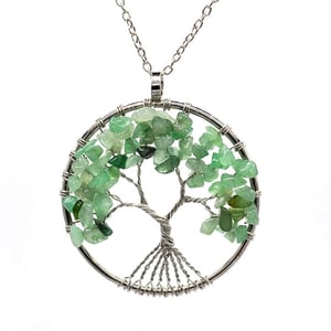 Collana con albero della vita in avventurina verde