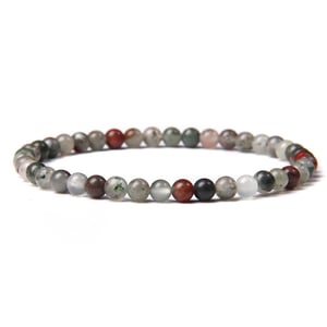 Bracciale in pietra sanguigna 4 mm