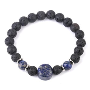 Bracciale in lapislazzuli e pietra lavica.