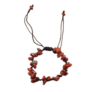 Bracciale barocco regolabile in diaspro rosso