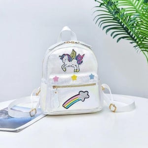 Borsa Unicorno Arcobaleno Bianca