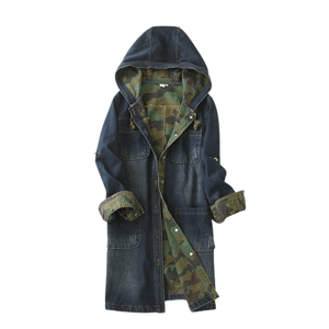 Giacca militare blu da donna con ricamo