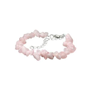 Bracciale barocco in quarzo rosa con chiusura a moschettone