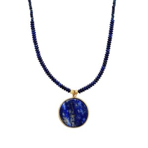 Collana di lapislazzuli con ciondolo rotondo per donna