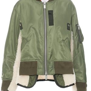 Giacca ricamata verde militare da donna