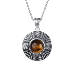 Collana rotonda da donna con occhio di tigre