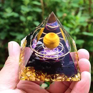 Orgonite ossidiana e citrino 5cm
