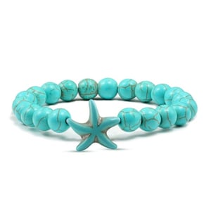 Bracciale in turchese con stella marina.