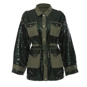 Giacca verde militare da donna