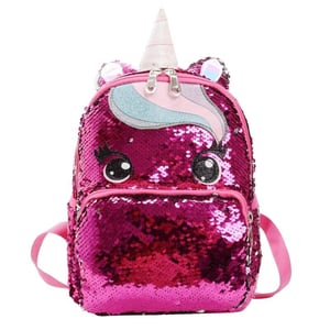 Borsa a tracolla con lustrini Unicorno Rosso Fushia