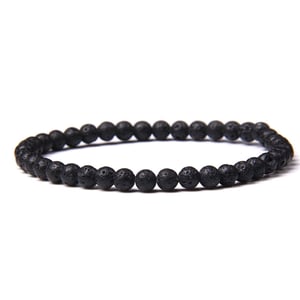Bracciale in pietra lavica 4 mm