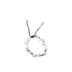 Bracciale barocco regolabile in turchese bianco