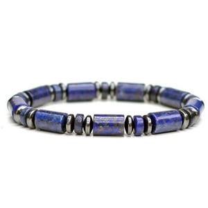 Bracciale in lapislazzuli, pirite ed ematite.