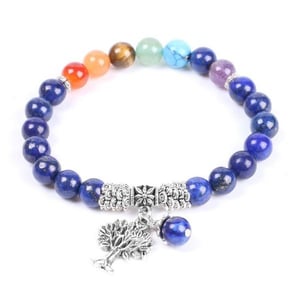 Bracciale in Lapislazzuli con 7 pietre Chakra.