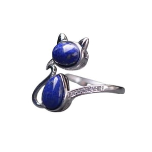 Anello in argento con lapislazzuli per donna - Cat.
