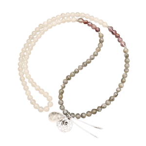 Collana di labradorite, ametista e quarzo chiaro
