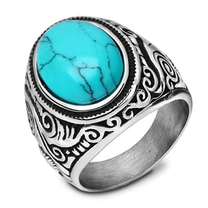 Anello vintage con accenti retrò in turchese.