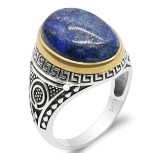 Anello d'argento con lapislazzuli per uomo