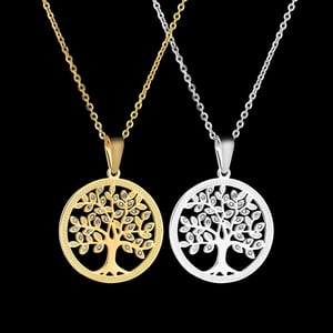 Collana con albero della vita in strass