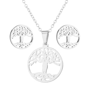 Collana + orecchini Bohemian tree of life ARGENTO
