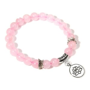 Collana di quarzo rosa Lotus Flower.