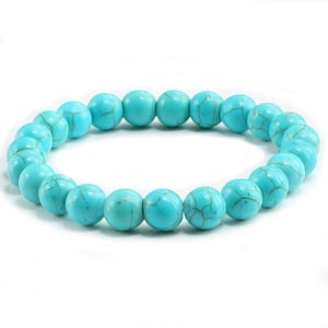 Bracciale in turchese con pietra di 8 mm.