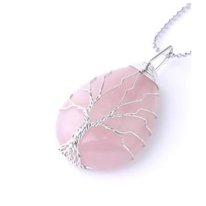 Collana di quarzo rosa con ciondolo